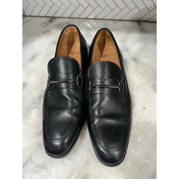 Hugo Boss Brown Leather Horse Bit Loafers 50418261 Men’s Size 11